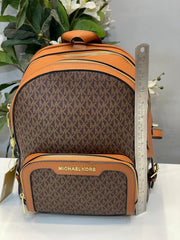 Michael Kors Double Zipper Backpack With Dust Bag (22M07 Coffee Brown)