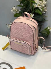 Michael Kors Double Zipper Backpack With Dust Bag (22M07-Pink)