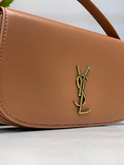YSL Saint Laurent Voltaire Leather Shoulder Bag With OG Box & Dust Bag (Y168 Brown)