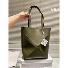 Loewe Limited Edition Puzzle Fold Tote Bag With OG Box & Dust Bag (Green - 699)