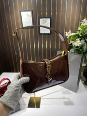 Ysl patent hobo bag glossy with og box (903-2coffe)
