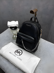 Michael Kors Rhea ok Medium Color-Block Black Logo Backpack Black 62207