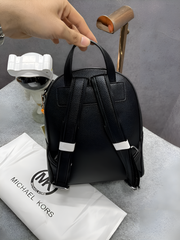 Michael Kors Rhea ok Medium Color-Block Black Logo Backpack Black 62207