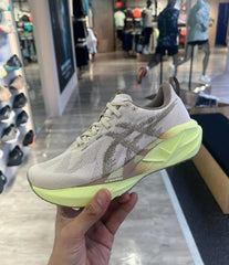 Asics Novablast 5 Running Trainers in mineral beige and taupe grey