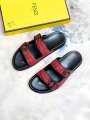 UA FENDI ROMA SLIDE RED BLACK WITH CARRY BAG