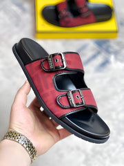 UA FENDI ROMA SLIDE RED BLACK WITH CARRY BAG