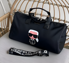 Karl Lagerfeld Duffle Gym Bag With Dust Bag K523 Black