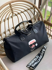 Karl Lagerfeld Duffle Gym Bag With Dust Bag K523 Black