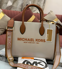 Michael Kors Handbag Mirella Tote Canvas With Dust Bag 223201 Beige Brown