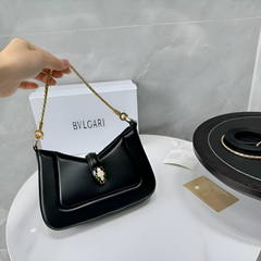 Bvlgari Serpenti Baia Shoulder Bag With OG Box & Dust Bag 838 Black