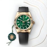 Rolex Sky Dweller Gold Green Silicon Strap 2025