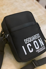 Dsquared2 Icon Print Crossbody Bag In D1113 Black With Dust Bag
