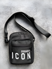 Dsquared2 Icon Print Crossbody Bag In D1113 Black With Dust Bag