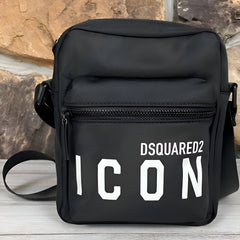 Dsquared2 Icon Print Crossbody Bag In D1113 Black With Dust Bag