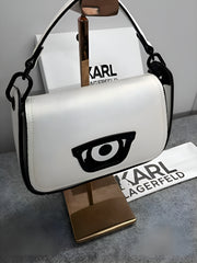 Karl Lagerfeld x Darcel Disappoints Print Crossbody Bag White With OG Box & Dust Bag (KB032 White)