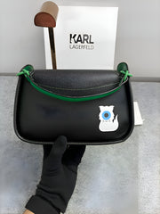 Karl Lagerfeld x Darcel Disappoints Print Crossbody Bag Black With OG Box & Dust Bag (KB032 BLACK)