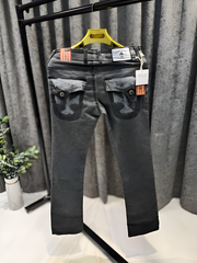 LAGUNA BEACH CHARCOAL GREY DIAMOND PATCH DENIM