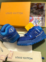 UA Louis Vuitton Swarovski Crystal Trainer Blue Diamond