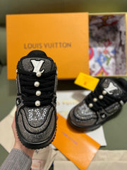 UA Louis Vuitton Swarovski Crystal Trainer Black Diamond