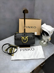 Pinko Love Studded Crossbody Bag With OG Box & Dust Bag Black 9917