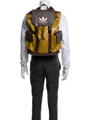 Gucci X Adidas GG Supreme Backpack Brown Glossy Leather With Dust Bag 690482