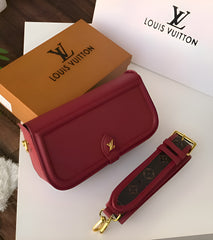 Louis Vuitton LV Canta Officer Pochette Bag With OG Box & Dust Bag & Shoulder Strap (Red - 1020)