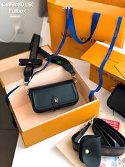 Louis Vuitton LV Canta Officer Pochette Bag With OG Box & Dust Bag & Shoulder Strap (Black - 1021)