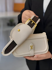 Louis Vuitton LV Canta Officer Pochette Bag With OG Box & Dust Bag & Shoulder Strap (White - 1022)