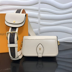 Louis Vuitton LV Canta Officer Pochette Bag With OG Box & Dust Bag & Shoulder Strap (White - 1022)