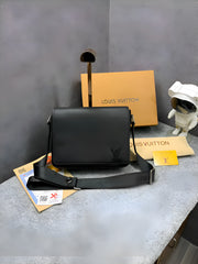 Louis Vuitton District PM LV Taiga Noir Obscur Bag With OG Box & Dust Bag 30851 Black