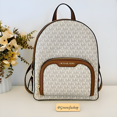 Michael Kors MK Jaycee Backpack With Dust Bag (White - 974)
