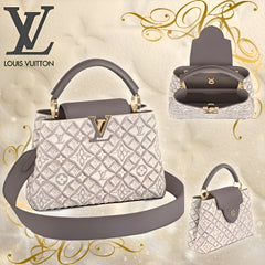 Louis Vuitton LV Capucines M46042 Premium Quality Leather Bag With OG Box & Dust Bag & Extra Shoulder Strap (White - 300)