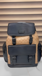 Coach Unisex Rivington Backpack Sprint Leather 059 Black & Apricot