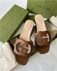 Gucci Womens Interlocking G Slides With Original Box CarryBag Packaging