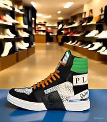 Philip Plein Multi Leather High Top Sneakers