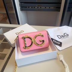 Dolce & Gabbana D&G Nappa Leather Shoulder Bag WIth OG Box & Dust Bag (Pink-990)