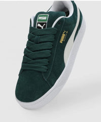 puma suede xl Green White with extra lace 464