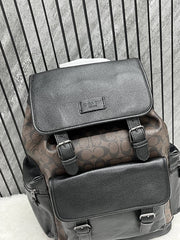 Coach Unisex Rivington Backpack Coffee Black Sprint Leather With Dust Bag 059 Coffee Black