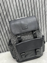 Coach Unisex Rivington Backpack Black Black Sprint Leather With Dust Bag 059 Black Black