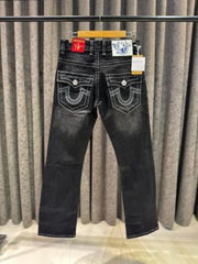 TRUE RELIGION BLACK DUSTY WASH BOOTCUT JEANS