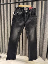 TRUE RELIGION BLACK DUSTY WASH BOOTCUT JEANS