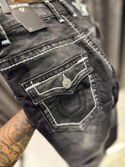 TRUE RELIGION CHARCOAL BLACK DENIM
