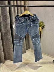 Balmain denim dark blue biker jeans