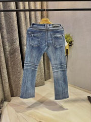 Balmain denim dark blue biker jeans