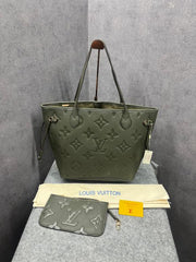 Louis Vuitton Green Monogram Giant With Pouch Empreinte Leather Neverfull MM Bag Green With Dust Bag M5686