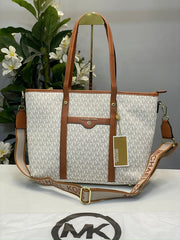 Michael Kors Tote Bag Hombro With Brand Dust Bag Beige Brown 23011)
