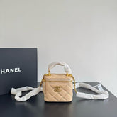 Chanel Mini Lambskin Vanity Bag Black With OG Box & Dust Bag 75763-1 Black