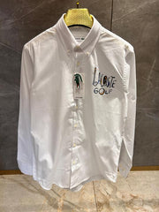 LACOSTE GOLF WHITE PREMIUM SIDE PRINTED SHIRT