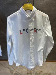 LACOSTE FRONT PRINTED WHITE PREMIUM SHIRT