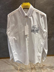 LACOSTE WHITE SIDE PRINTED PREMIUM SHIRT